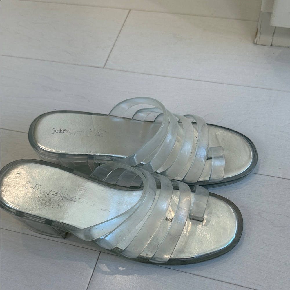 Jeffrey Campbell Metallic Silver Sandals
